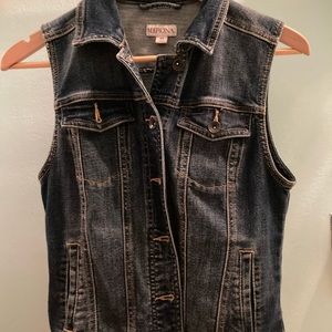 Dark Wash Denim Jean Vest
